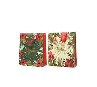 Kaemingk Bolsa de papel navideño con estrellas de Navidad 10 x 26 x 32 cm 1 unidad