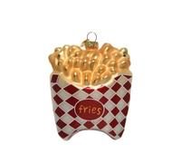 Kaemingk Decoración para árbol de Navidad (cristal, 11 cm, papas fritas), bolas de Navidad, bolas de Navidad, comida, sopladas, color rojo