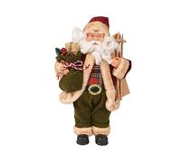 Kaemingk Figura de Papá Noel 30 cm con regalo y traje de Papá Noel de esquí - Rojo - Verde