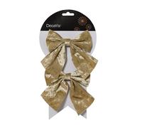 Kaemingk Lazos de terciopelo de 12 cm, juego de 2 unidades - lazos decorativos de Navidad - lazo para decorar y manualidades - decoración festiva para Navidad, boda, cumpleaños, aniversario - perla