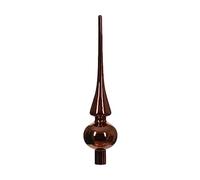 Kaemingk Punta de cristal para árbol de Navidad, 26 cm de alto, diámetro = 6 cm, color marrón espresso brillante, marrón chocolate, marrón cobrizo, canela