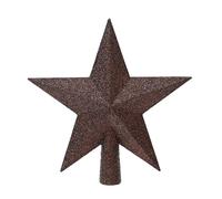 Kaemingk Punta de plástico para árbol de Navidad, 19 cm, estrella con purpurina, decoración para árbol de Navidad y decoración para árbol de Navidad, trufa negra