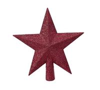 Kaemingk Punta de plástico para árbol de Navidad, 19 cm, estrella con purpurina, decoración para árbol de Navidad, color rosa festivo