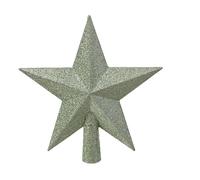 Kaemingk Punta de plástico para árbol de Navidad, 19 cm, estrella con purpurina para árbol de Navidad, color verde