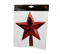 Kaemingk Punta de plástico para árbol de Navidad, 21 cm, diseño de estrella, color rojo