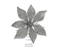 Kaemingk Punta para árbol de Navidad, 22 cm, plástico, punta de árbol de Navidad con purpurina, decoración para árbol de Navidad y decoración para el árbol de Navidad, decoración para árbol de Navidad