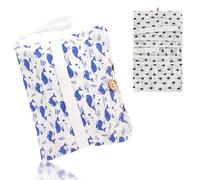 Kaempe Bolsa De Pañales para Llevar, Organizador De Bolsas De Pañales con Banda Elástica y Cordón, Lavable Adecuada para Cochecitos (Ballena)