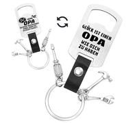 Kaempe Gifts for bottle opener keyring, The best gift for dad, grandpa, fireman, bonus dad, stainless steel bottle opener for beer, funny birthday memories (Grandpa)