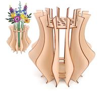Kaempe Jarrón de madera compatible con ramo de flores Lego, jarrón de rompecabezas de madera 3D para Lego Botanicals, narcisos, girasoles, rosas, flor de cerezo, tulipanes, loto (estilo 2)