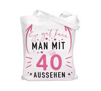 Kaempe Regalo 40 Años Mujer Hombre, Bolsa Tote Bag Tela De 40 Cumpleaños, Ideas Regalos Mujer 40 Años Divertidos, Bolsas De Compras Como Cumpleaños