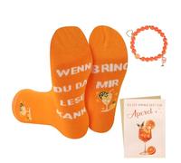 Kaempe Regalo Aperol con calcetines Aperol para mujer 37-46, pulsera y tarjeta de felicitación, set de regalo Aperol Spritz, accesorios decorativos. Si sabes leer, tráeme un aperitivo