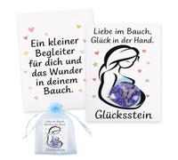 Kaempe Regalo de embarazo para embarazadas, ideas para proclamar ideas, regalos para futuras madres, piedras de valentía, amuletos de la suerte y piedras de la suerte para novia (azul)