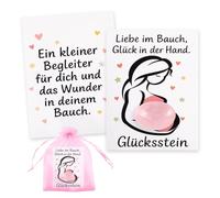 Kaempe Regalo para embarazadas, ideas para embarazadas, regalos para futuras madres, piedras de valentía, amuletos de la suerte y piedras de la suerte para novia (rosa)
