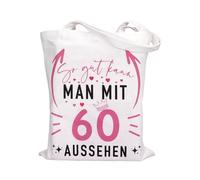 Kaempe Regalos 60 Cumpleaños Mujer Hombre, Bolsa Tote Bag Tela De Cumpleaños, Ideas Regalos Para Mujeres De 60 Años Divertidos, Bolsas De Compras Como Regalo Mujer 60 Años