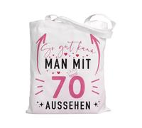 Kaempe Regalos Mujer 70 Años, Bolsa Tote Bag Tela De Cumpleaños, Ideas Regalos Mujer 70 Cumpleanos Divertidos, Bolsas De Compras Como Cumpleaños