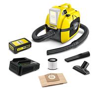 Kärcher 18 V Aspirador multiusos WD 1 Compact Battery Set, en seco y húmedo, filtro de cartucho, manguera:1,20 m, depósito: 7 l, potencia: 230 W, incluye batería 18 V/2,5 Ah Kärcher y cargador rápido