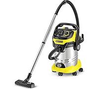Kärcher - Aspirador en seco y húmedo WD 6 Premium 30 L, 1.300 W, con toma de corriente, función soplado (1.348-271.0), Color Negro, Amarillo, 2.2017