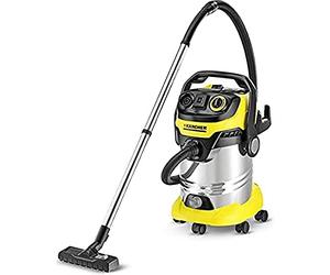 Kärcher - Aspirador en seco y húmedo WD 6 Premium 30 L, 1.300 W, con toma de corriente, función soplado (1.348-271.0), Color Negro, Amarillo, 2.2017