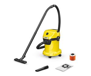 Kärcher Aspirador húmedo y seco WD 3, función de ventilador, potencia: 1000w, recipiente de plástico: 17L, manguera de succión: 2m, in iltro de cartucho, filtro de papel, boquilla de piso y grieta