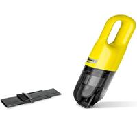 Kärcher Aspiradora de Mano a batería CVH 2, Compacta y Ligera de Uso rápido, depósito 0,15 l, Peso 0,65 kg, Incl. batería 7,2 V, Cargador USB, Boquilla para Ranuras 2 en 1, Color Negro/Amarillo