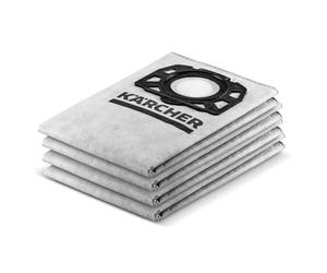 Kärcher Bolsa de filtro de fieltro KFI 489 para aspiradoras en seco y húmedo de Kärcher, potencia de succión duradera al aspirar polvo fino en reformas y al trabajar con herramientas eléctricas