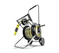 Kärcher Carro de manguera HT 4.20, alta estabilidad, conexión de manguera en ángulo, incluye soporte para jeringas, manguera Karcher de 20 m y accesorios de riego, color negro