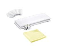 Kärcher Kit de paños de microfibra para la cocina, 2 paños para suelos, 1 funda para la boquilla manual y 1 paño para acero inoxidable, compatible con las limpiadoras a vapor SC de Kärcher