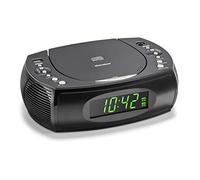 Karcher (UR 1308 - Radio Reloj con Reproductor de CD y Radio FM (Memoria de 20 Estaciones), Cargador USB y función de Respaldo de batería, Color Negro