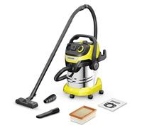 Kärcher WD 5P S V-25/5/22, con Toma de Corriente, función de Limpieza del Filtro Plisado Plano, Casete filtrante, 1100 W, depósito: 25 l, Tubo de succión: 2,2 m