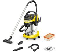 Kärcher WD 6 P S V-30/6/22/T, Aspiradora seco y húmedo/, depósito de acero inoxidable de 30 L, 1300 W (Enchufe portátil y función de soplado)