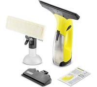 Kärcher Window Vac WV 2 Plus N Limpiadora de ventanas y cristales a batería (aspiradora limpiacristales), duración batería 35 min, peso 0,6 kg, botella pulverizadora, detergente concentrado 20 ml