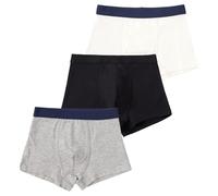 Kaerm Calzoncillos tipo bóxer para niños de algodón con patchwork, paquete de 3 unidades, para 1-8 años, Blanco y negro y gris, 122-128