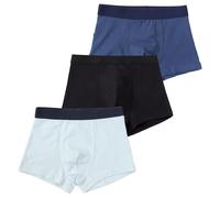 Kaerm Calzoncillos tipo bóxer para niños de algodón con patchwork, paquete de 3 unidades, para 1-8 años, Azul oscuro, negro y azul claro, 92-104