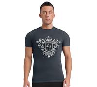 Kaerm Camiseta deportiva para hombre, transpirable, de cuello alto, manga corta, básica, de secado rápido, Z gris., M