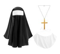 Kaerm Disfraz de monja para mujer, diseño de monjas, 3 cucharaditas, Tipo A., Talla única