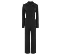 Kaerm Mono de trabajo para mujer, artesanía, manga larga, ropa de trabajo de una pieza, artesano, rallycombi, mono de taller, mecánico, combi de trabajo, traje de protección, Negro , S