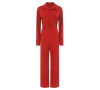 Kaerm Mono de trabajo para mujer, artesanía, manga larga, ropa de trabajo de una pieza, artesano, rallycombi, mono de taller, mecánico, combi de trabajo, traje de protección, rojo, M