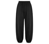 Kaerm Tai Chi Pantalones Niños Niño Kong Fu Wing Chun Training Pantalones Bloomers Hombres Qi Gong Wu SHU Shaolin Leggings Slim Fit, Negro , 134-140