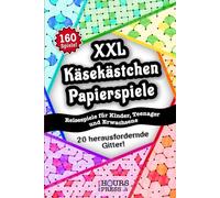 Käsekästchen Papierspiele XXL Reisespiele für Kinder Teenager und Erwachsene: Spiele für unterwegs mit Papier und Bleistift, Auto Familie Urlaub ... Klassiker (Reisespiele für unterwegs)