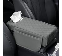 KAEW Cojín de Apoyabrazos de Coche para Audi RS3 2017-2022 2023 2024 2025 2026, Impermeable Cubierta de Consola Central de Coche Protector Interior Accesorios,Grey