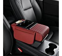 KAEW Cojín de Apoyabrazos de Coche para Jeep Compass 2.Gen MP 2017 2018 2019 2020 2021 2022 2023 2024 2025, Impermeable Cubierta de Consola Central de Coche Protector Interior Accesorios,Red