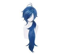 Kaeya Peluca Cosplay Disfraz Juego Genshin Impact Hombres 80 cm Largo Pelo Sintético Resistente al Calor Peluca