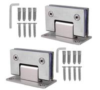 KAFENDA Bisagras de puerta de ducha de 90 grados, bisagras de puerta de vidrio sin marco, abrazadera de puerta de baño de acero inoxidable para vidrio endurecido de 8 a 12 mm