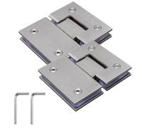 KAFENDA Bisagras de puerta de ducha de 90 grados, bisagras de puerta de vidrio sin marco, abrazadera de puerta de baño de acero inoxidable para vidrio endurecido de 8-12 mm, resistencia al óxido y a