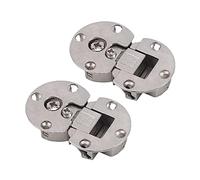 KAFENDA Bisagras para puerta de gabinete con pivote abatible de 90 grados, bisagra de escritorio, abrazaderas de bisagra ocultas ajustables para puerta de gabinete, bisagras planas (2 piezas)