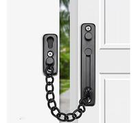 KAFENDA Cerradura de cadena de puerta de seguridad Pestillo de cerradura de puerta resistente con broches de resorte Cerraduras de cadena de acero inoxidable para puerta interior (Negro)