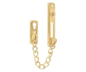 KAFENDA Cerradura de cadena de puerta de seguridad Pestillo de cerradura de puerta resistente con broches de resorte Cerraduras de cadena de acero inoxidable para puerta interior (Dorado)