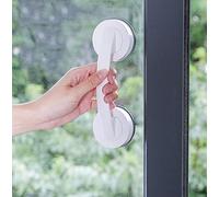 KAFENDA manijas grandes de puertas y ventanas de vidrio, puertas correderas de baño, gabinetes, manijas sin agujero, manijas del refrigerador, barras de soporte de ducha (blanca)