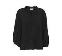 KAFFE - Blusa de Cuello en V con Botones Regulares de Ajuste 3/4 Mangas, Negro Profundo, 34