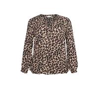 KAFFE CURVE Blusa 'KAMirta' kitt / marrón / negro XL-XXL kitt / marrón / negro